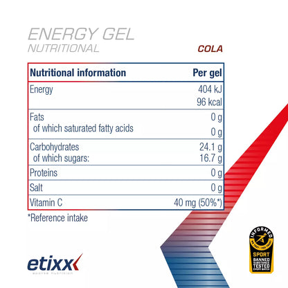 ETIXX ENERGY GEL NUTRITIONAL COLA (38 G)