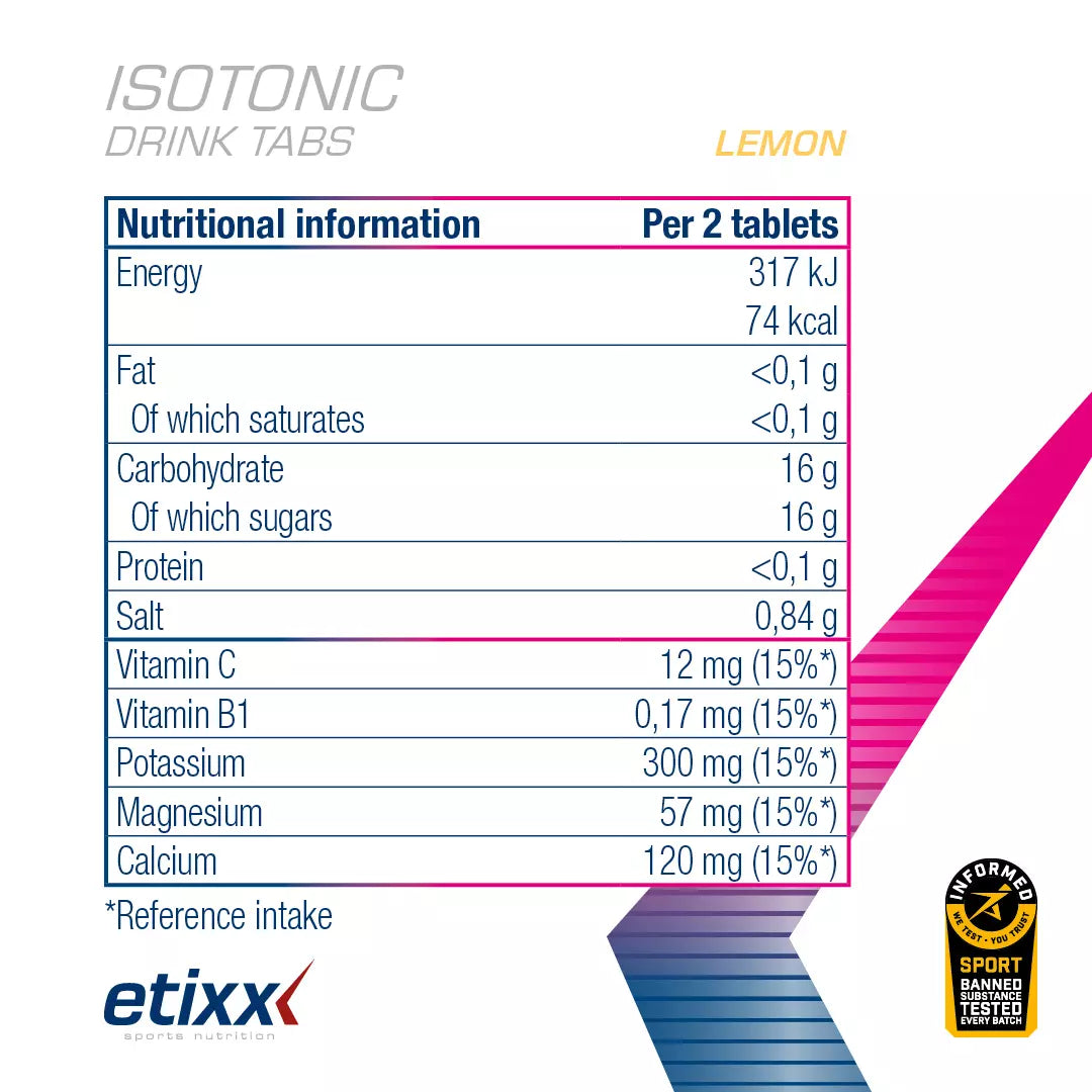 ETIXX ISOTONIC DRINK TABS LIMÃO (110 G)