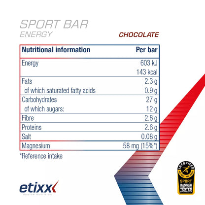 ETIXX SPORT BAR ENERGY CHOCOLATE (40 G)